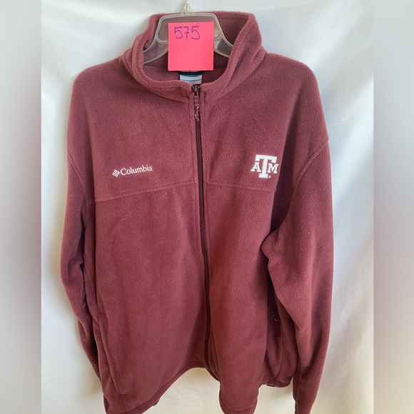 Columbia Jacket Men's XXL Maroon Texas A&M Full Zip Long Sleeve Fleece Aggie - Picture 9 of 9